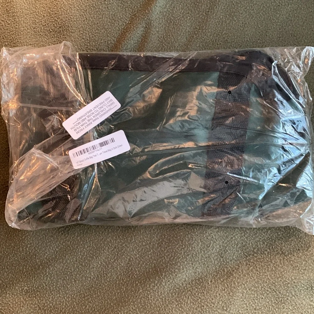 NIP Dalit 14” small duffel bag. Dark green. 14” x 8” x 9”